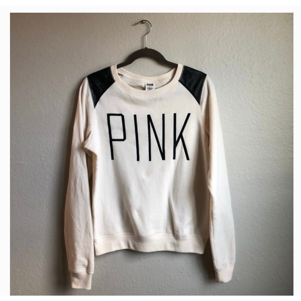 Victoria's Secret PINK Leather Shoulder Sweater